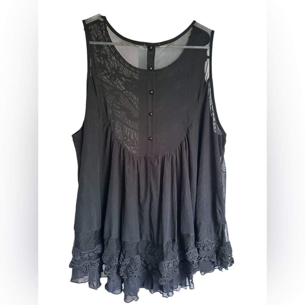 Ultra Pink Black Crochet Women's Top - Picture 5 of 6
